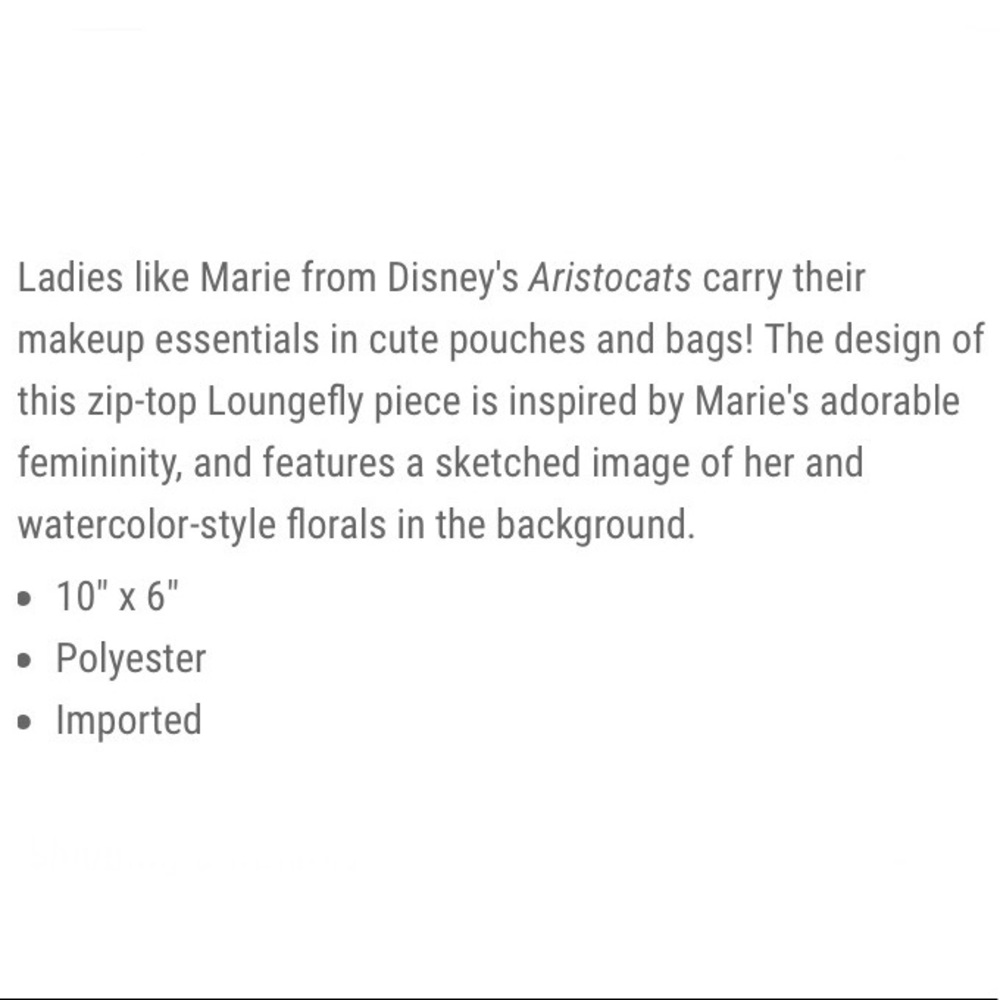 LOUNGEFLY DISNEY THE ARISTOCATS MARIE MAKEUP BAG! - Picture 3 of 3